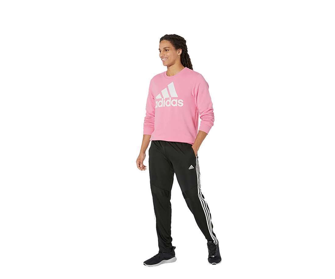 Sweat-shirt polaire Adidas Essentials grande logo pour homme - Rose bonheur