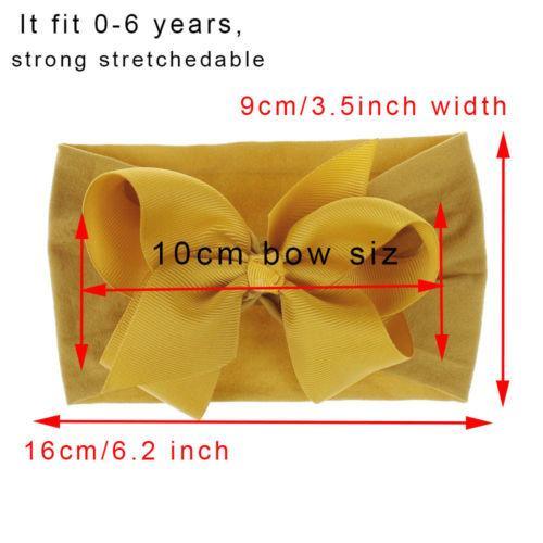 Bandeau pour bébé fille, avec grand nœud, extensible, turban, pour bébés filles