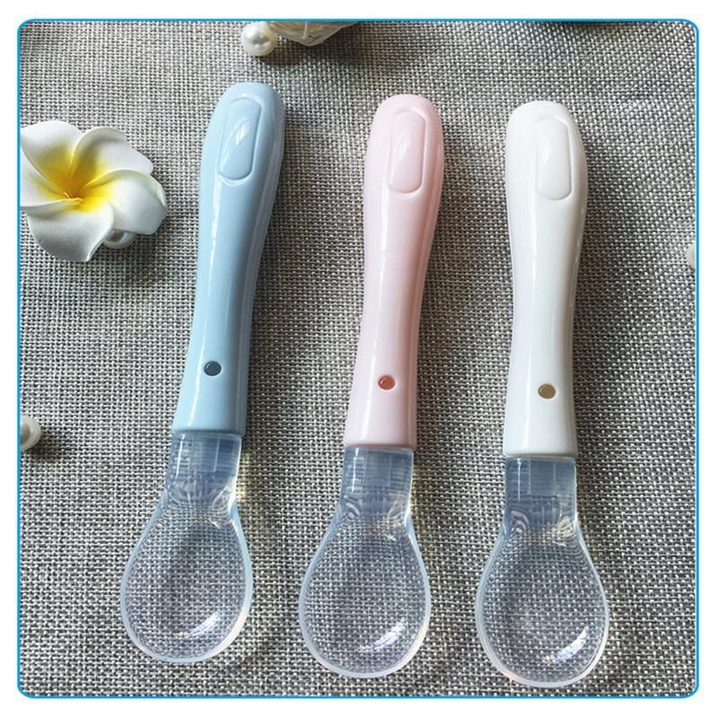 LOT DE 3 Cuillères Souples en Silicone de Qualité Alimentaire pour Bébé, Cuillères d'Apprentissage Sûres pour Nourrissons, Vaisselle pour Enfants Garçons Filles, Couverts pour Tout-petits, Cuillères d'Alimentation pour Enfants