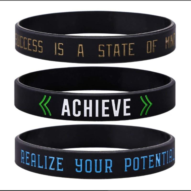 Bracelet en Silicone Bracelet en Caoutchouc de Motivation pour Hommes et Femmes Cadeau Parfait Bijoux Style Cool