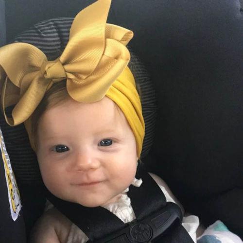 Bandeau pour bébé fille, avec grand nœud, extensible, turban, pour bébés filles