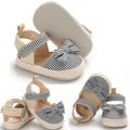 Bébé fille nouveau-né Rayé Noeud Sandales Chaussures souples Bébés Anti-dérapant Baskets Nouvelle Mode Sabots 0-18M
