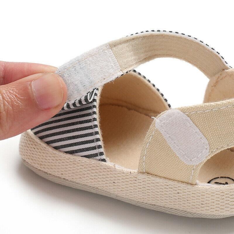 Bébé fille nouveau-né Rayé Noeud Sandales Chaussures souples Bébés Anti-dérapant Baskets Nouvelle Mode Sabots 0-18M