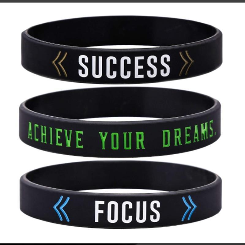 Bracelet en Silicone Bracelet en Caoutchouc de Motivation pour Hommes et Femmes Cadeau Parfait Bijoux Style Cool