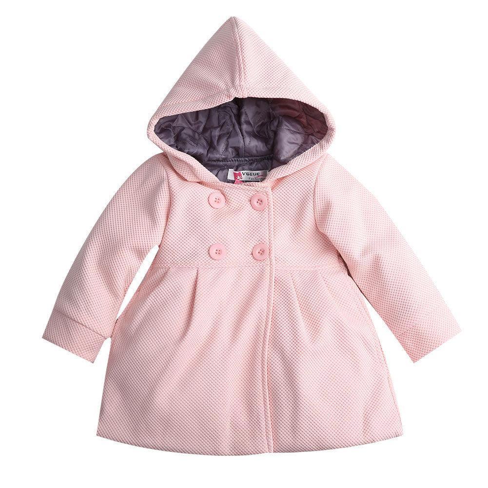 NOUVEAU 2020 Manteau chaud d'automne pour bébés filles modernes avec capuche, veste mignonne pour nouveau-nés, manches longues au design élégant