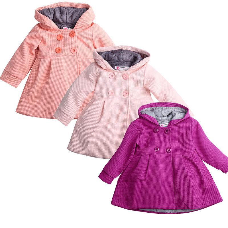 NOUVEAU 2020 Manteau chaud d'automne pour bébés filles modernes avec capuche, veste mignonne pour nouveau-nés, manches longues au design élégant