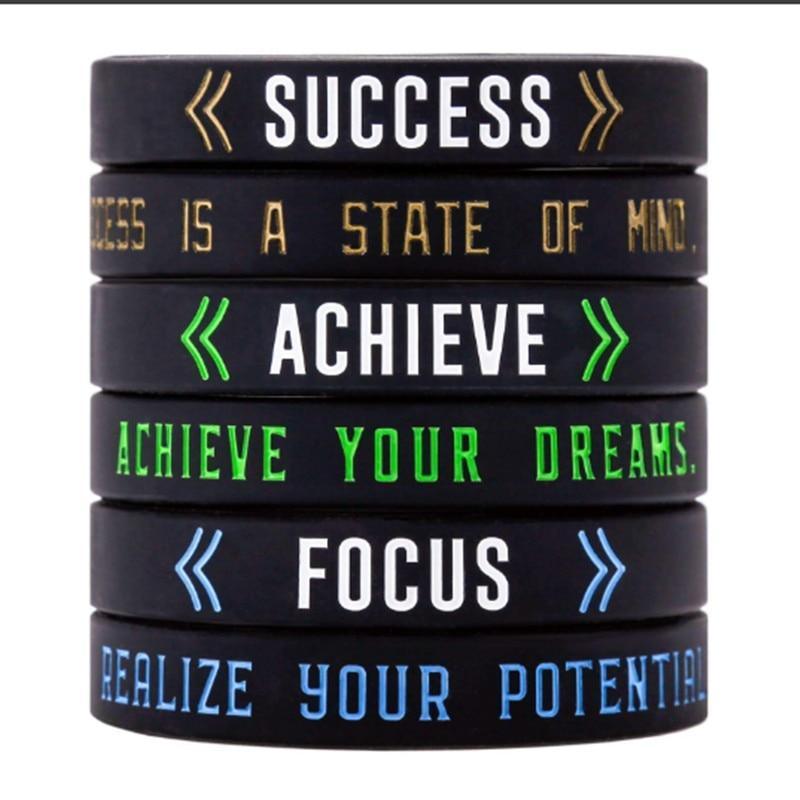Bracelet en Silicone Bracelet en Caoutchouc de Motivation pour Hommes et Femmes Cadeau Parfait Bijoux Style Cool