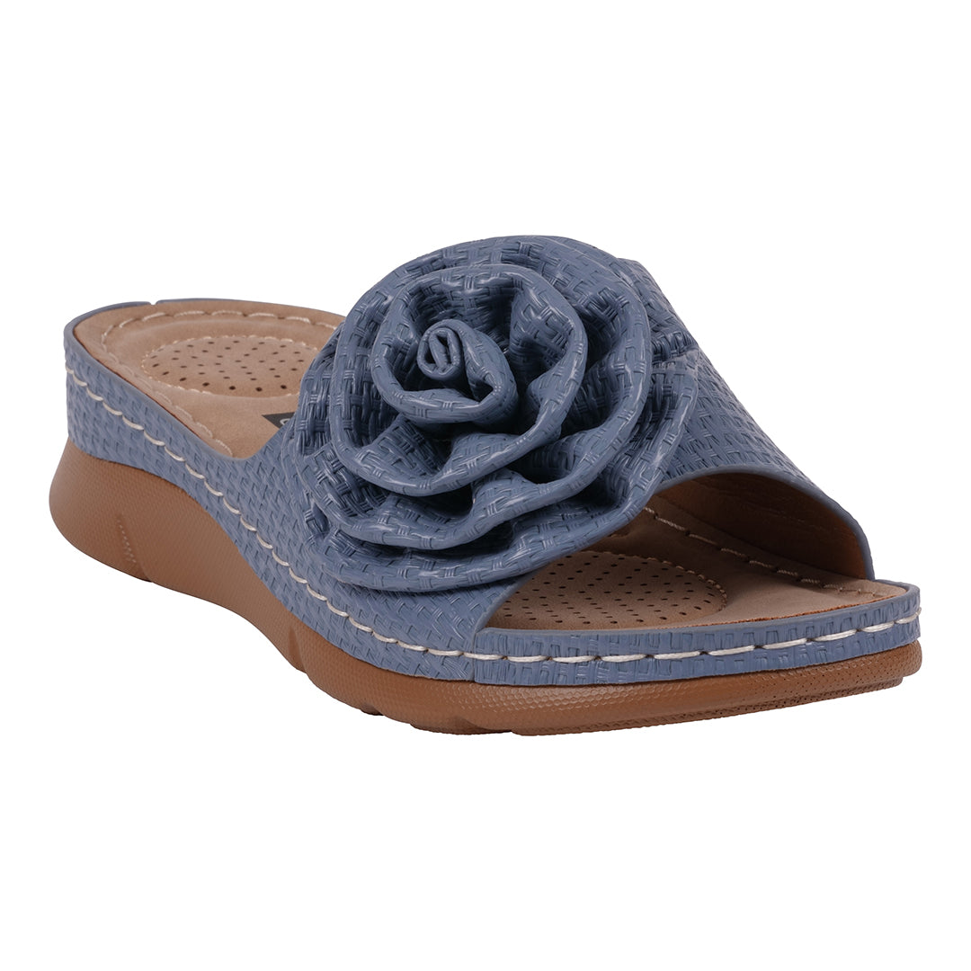 Sandales plates confortables Honey Blue pour femme