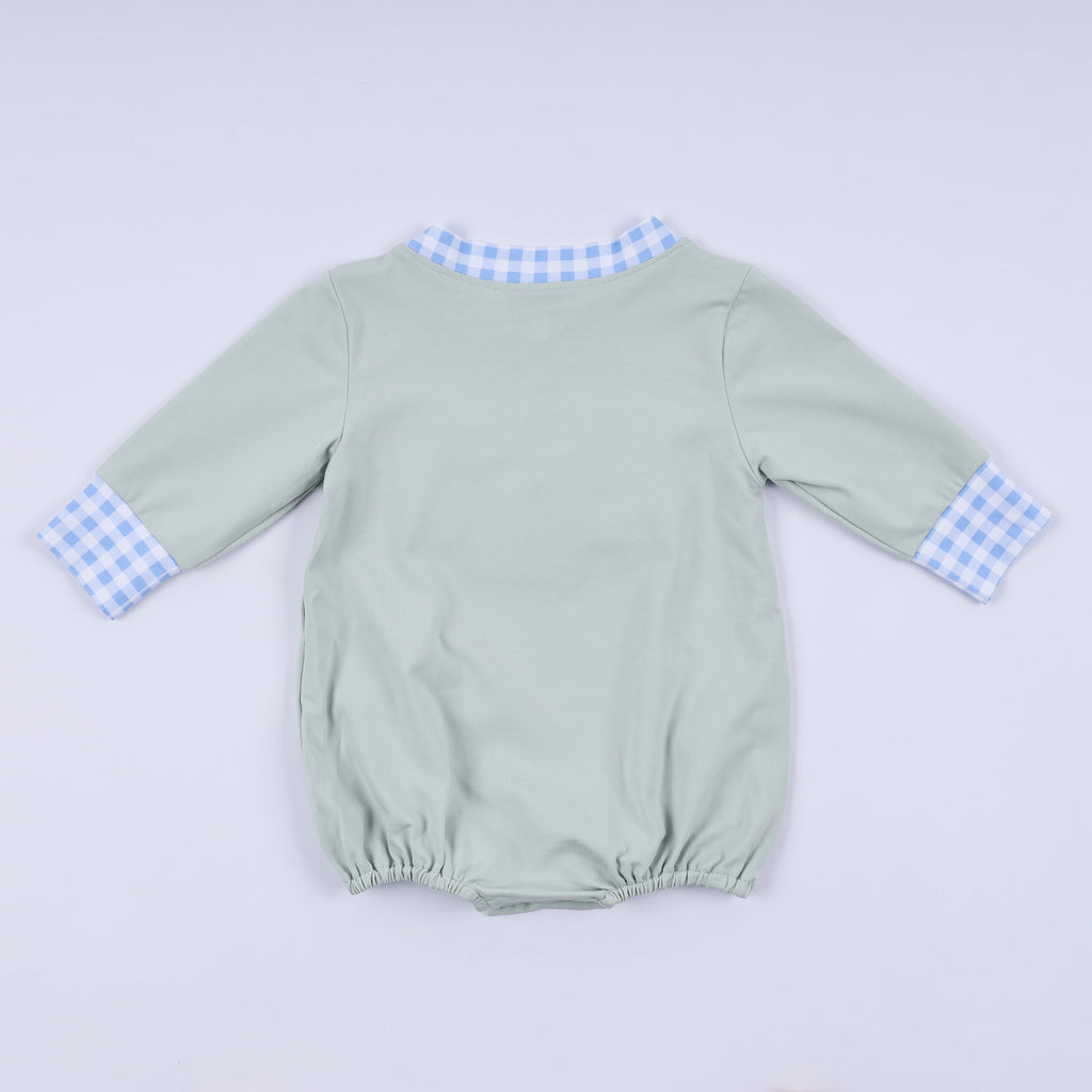 Bulle smockée vache sauge