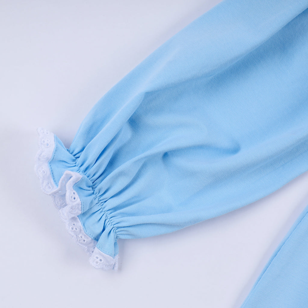 Robe bleue smockée à la main Nativité