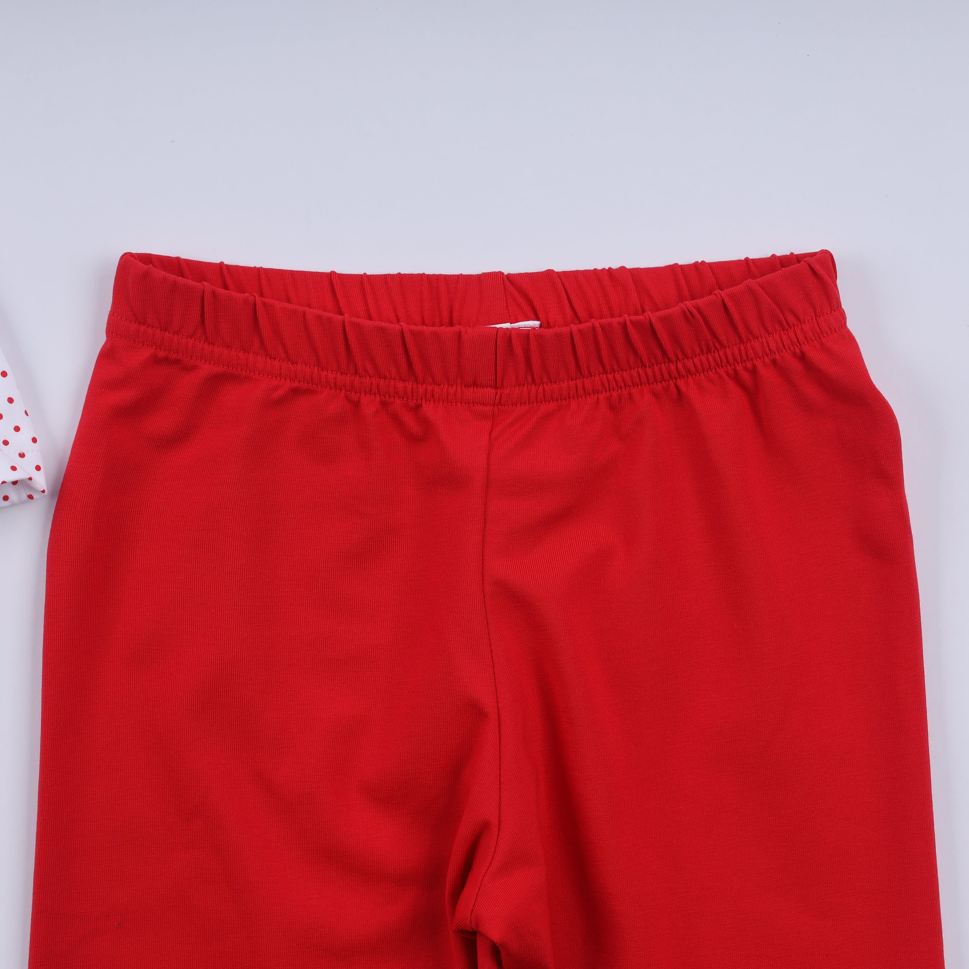 Ensemble pantalon à volants rouge en pain d'épices, smocké main