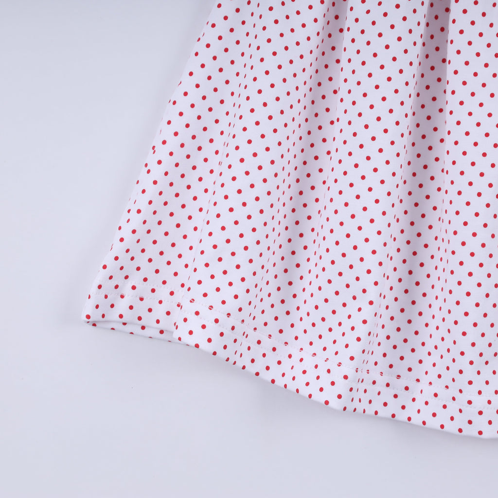 Ensemble pantalon à volants rouge en pain d'épices, smocké main