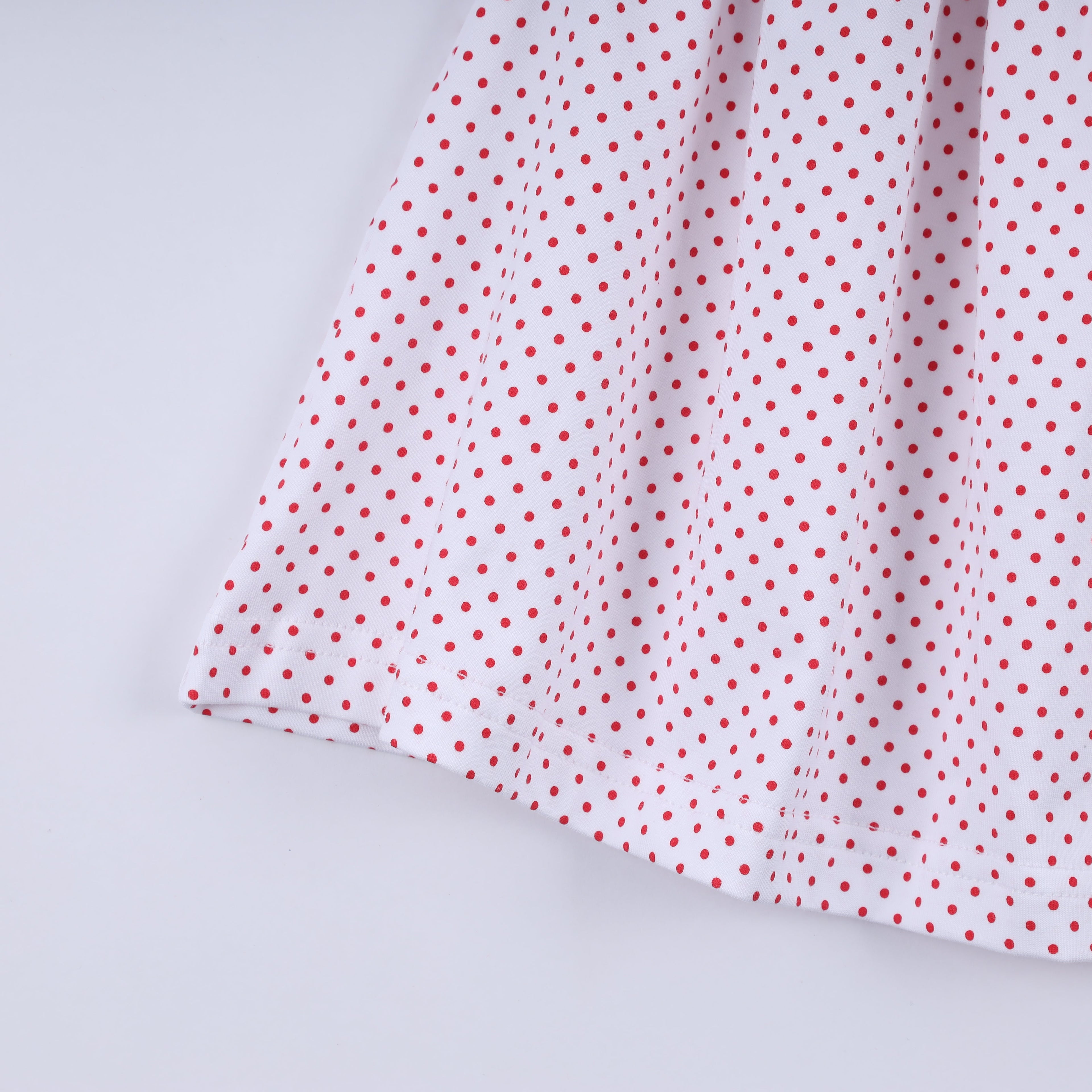 Ensemble pantalon à volants rouge en pain d'épices, smocké main
