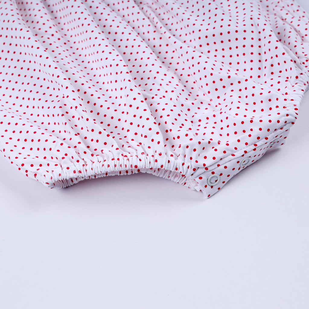 Barboteuse rouge en pain d'épices, smocks faits main