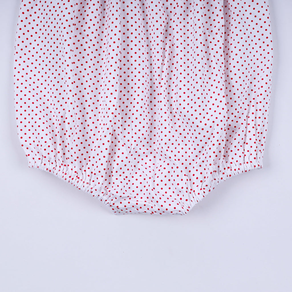 Barboteuse rouge en pain d'épices, smocks faits main
