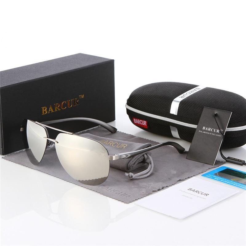 Lunettes de soleil polarisées de luxe en aluminium et magnésium pour hommes, monture en acier inoxydable ultra légère, style pilote aviateur, protection UV400