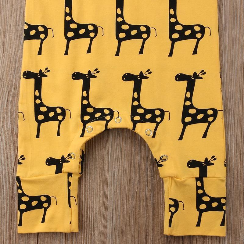 Adorables Barboteuses Sans Manches en Coton pour Bébé Fille Garçon, avec Motif Animal Dessin Animé et Design Girafe