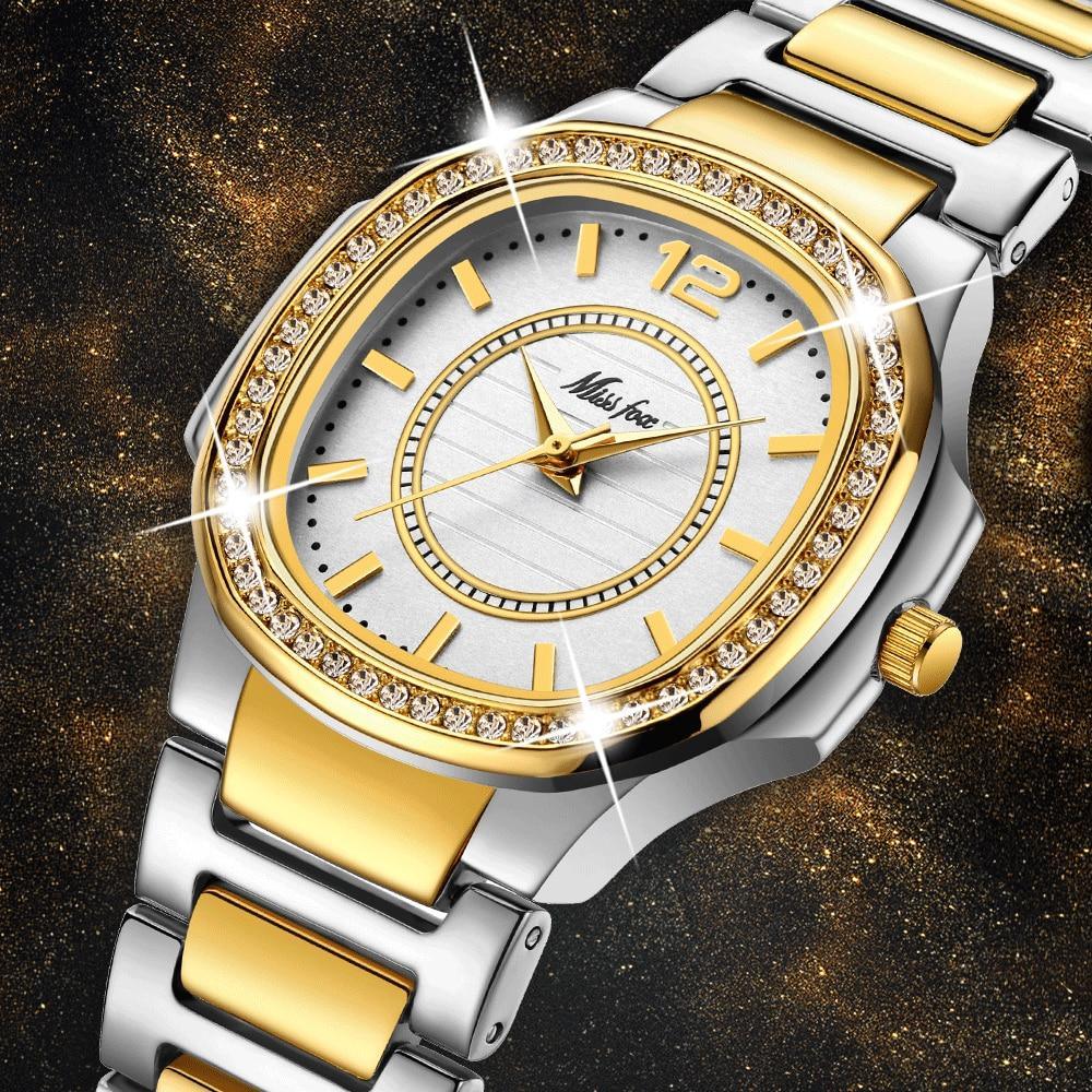 Montres pour femmes luxueuses, modernes et élégantes, style 2021, montres de créateurs pour femmes, montres de luxe à quartz avec diamants, montres-bracelets dorées, cadeaux pour femmes et filles