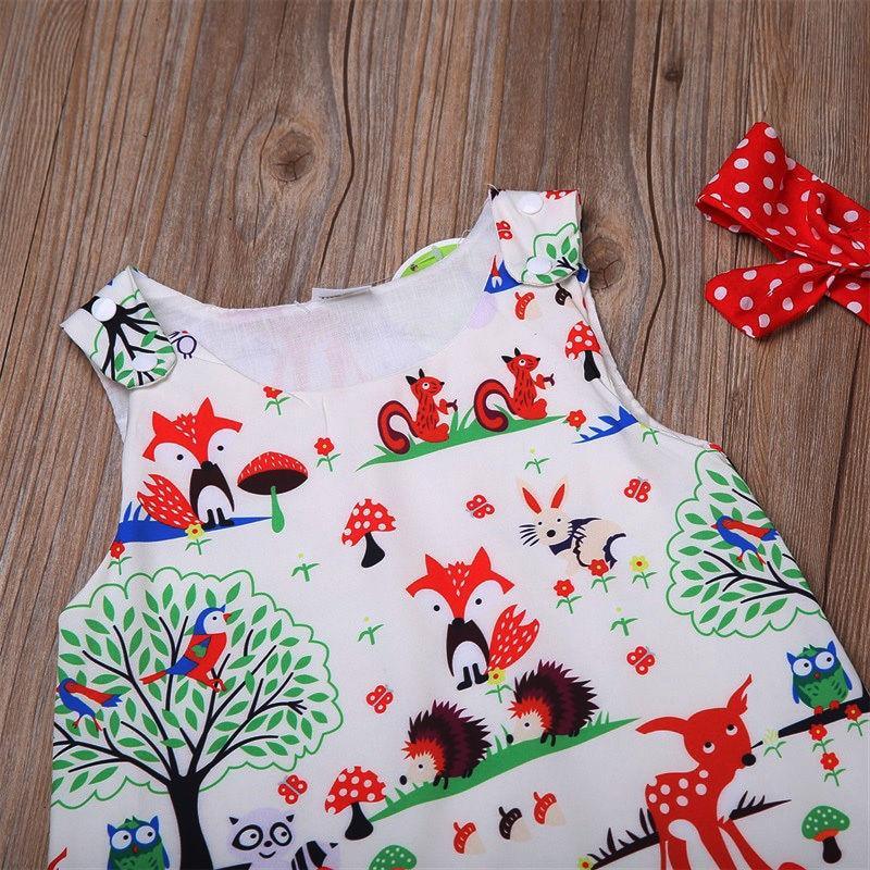 Vêtements d'été pour bébé fille, bandeau floral, robe de dessin animé, short à pois, ensemble de vêtements 0-24 mois pour bébés filles avec nœud