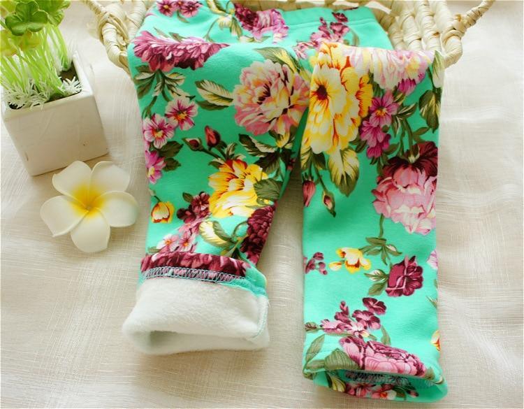 Nouveau design d'imprimé automne de luxe pour leggings d'hiver pour bébés filles de 0 à 2 ans, imprimé floral, pantalon épais décontracté pour vêtements d'enfants, pantalon chaud en coton pour enfants