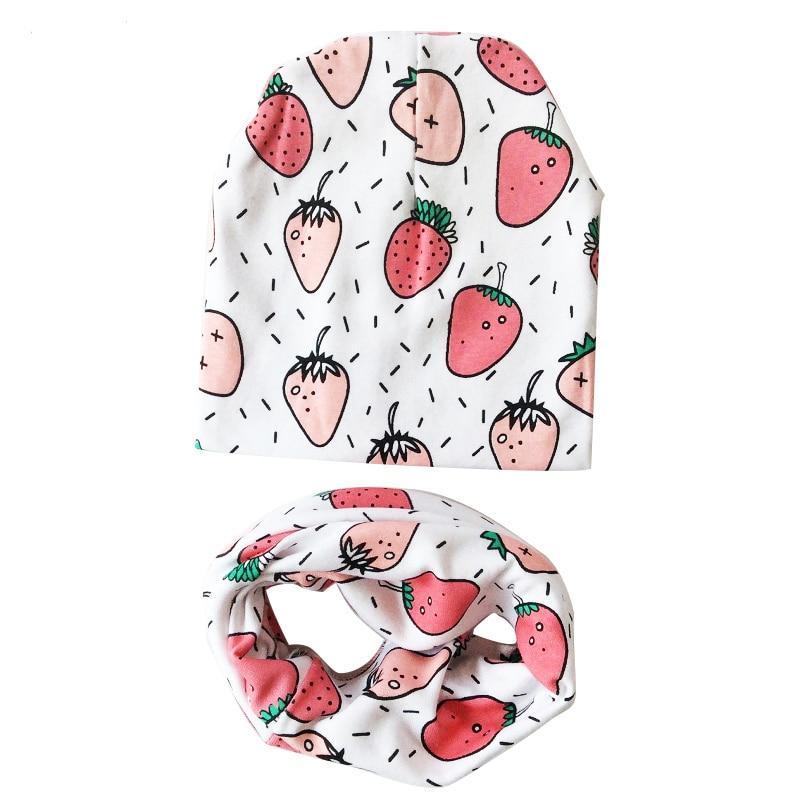 Chapeau et écharpe en coton imprimés dessin animé mouton pour enfants modernes, motifs animaux, casquettes pour enfants, bonnet bébé
