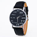 Montre Femme Mode Fonction Mathématique Motif Cuir Bande Alliage Analogique Quartz Montre Bracelet Vogue pour Femmes et Filles