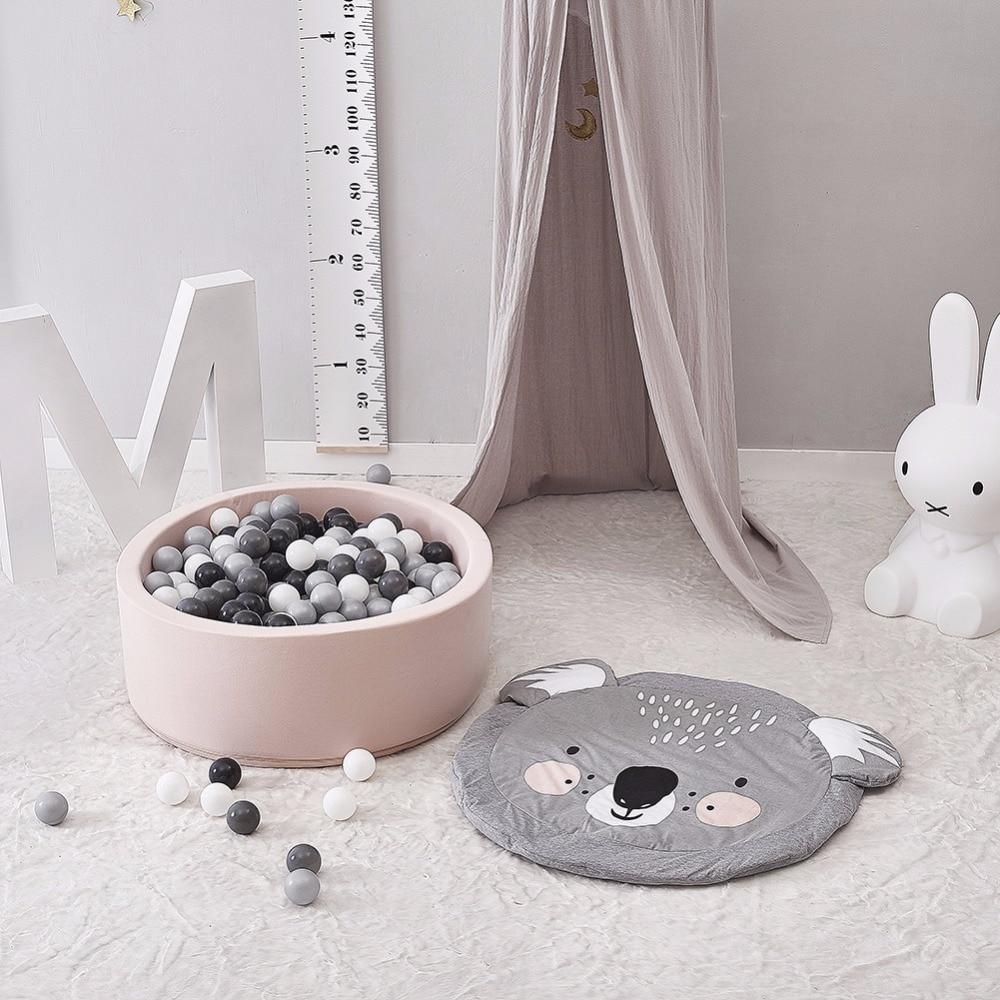 Tapis de jeu en forme d'animal de dessin animé pour bébés, tapis pour nouveau-nés, rampant en coton, tapis de sol rond pour chambre d'enfant, décoration de crèche