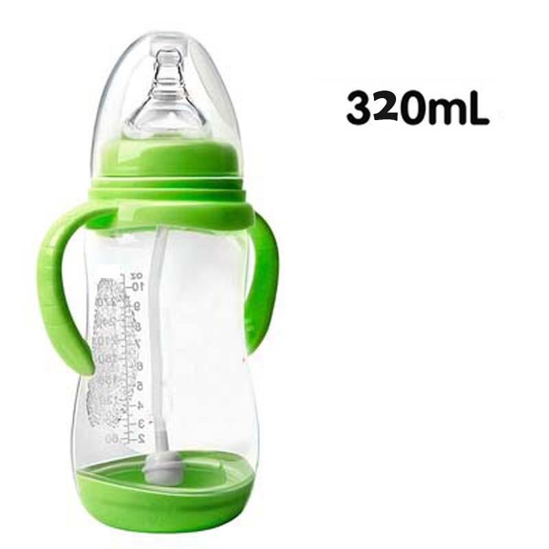 Biberon anti-colique en plastique sans BPA avec paille pour bébé, idéal pour l'eau et le jus, pour l'alimentation des nourrissons