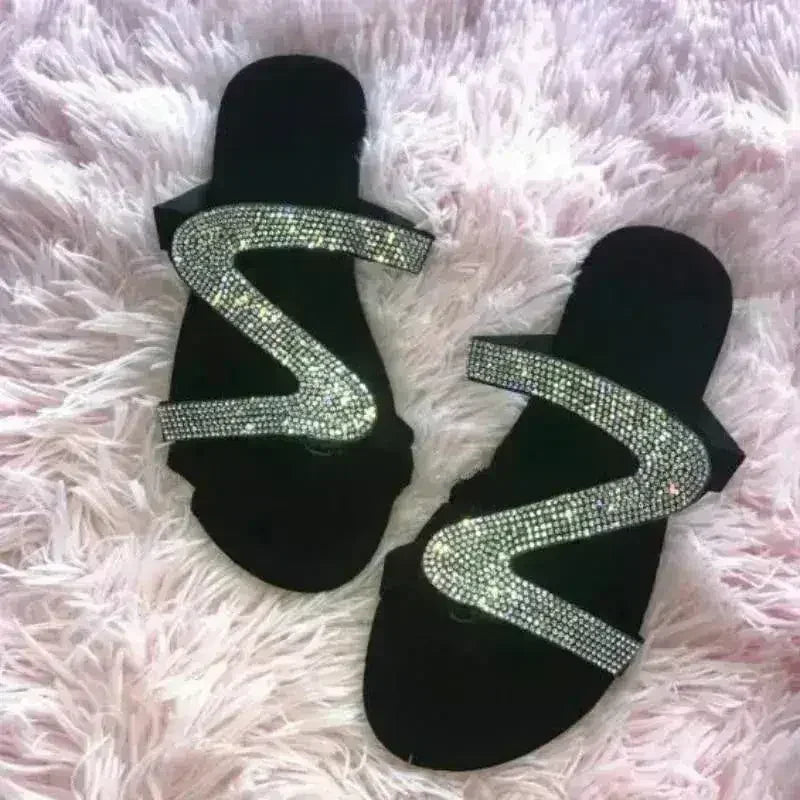 2021 Bling Bling Claquettes Femme Pantoufles pour Plage d'Été