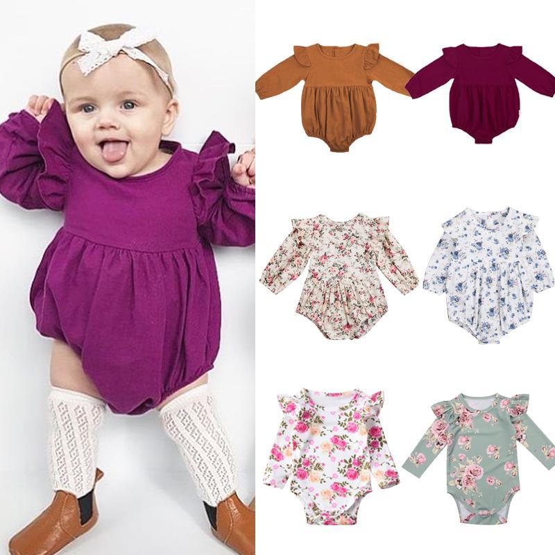 Combinaison Salopette Grenouillère Barboteuse à Manches Longues Papillon pour Bébé Fille Enfant