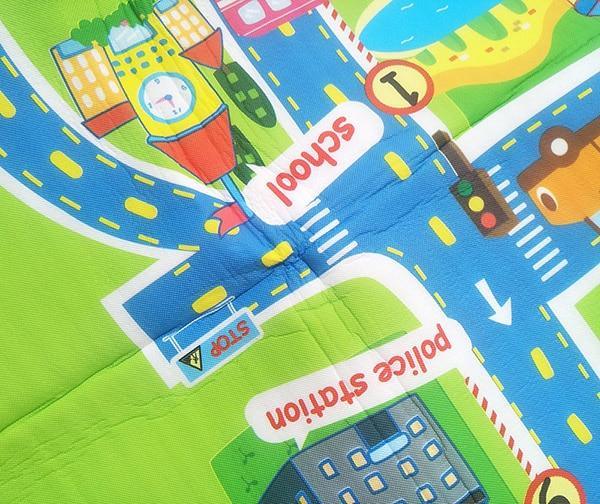 Tapis de jeu pour bébé, en mousse, avec motif de ville et routes, idéal pour les chambres d'enfants et de garçons.