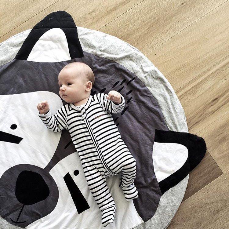 Tapis de jeu bébé enfant Tapis de jeu en coton Tapis de sol rond Tapis Tapis de tente pour enfants Tapis de camp Tapis de jeu pour bébé