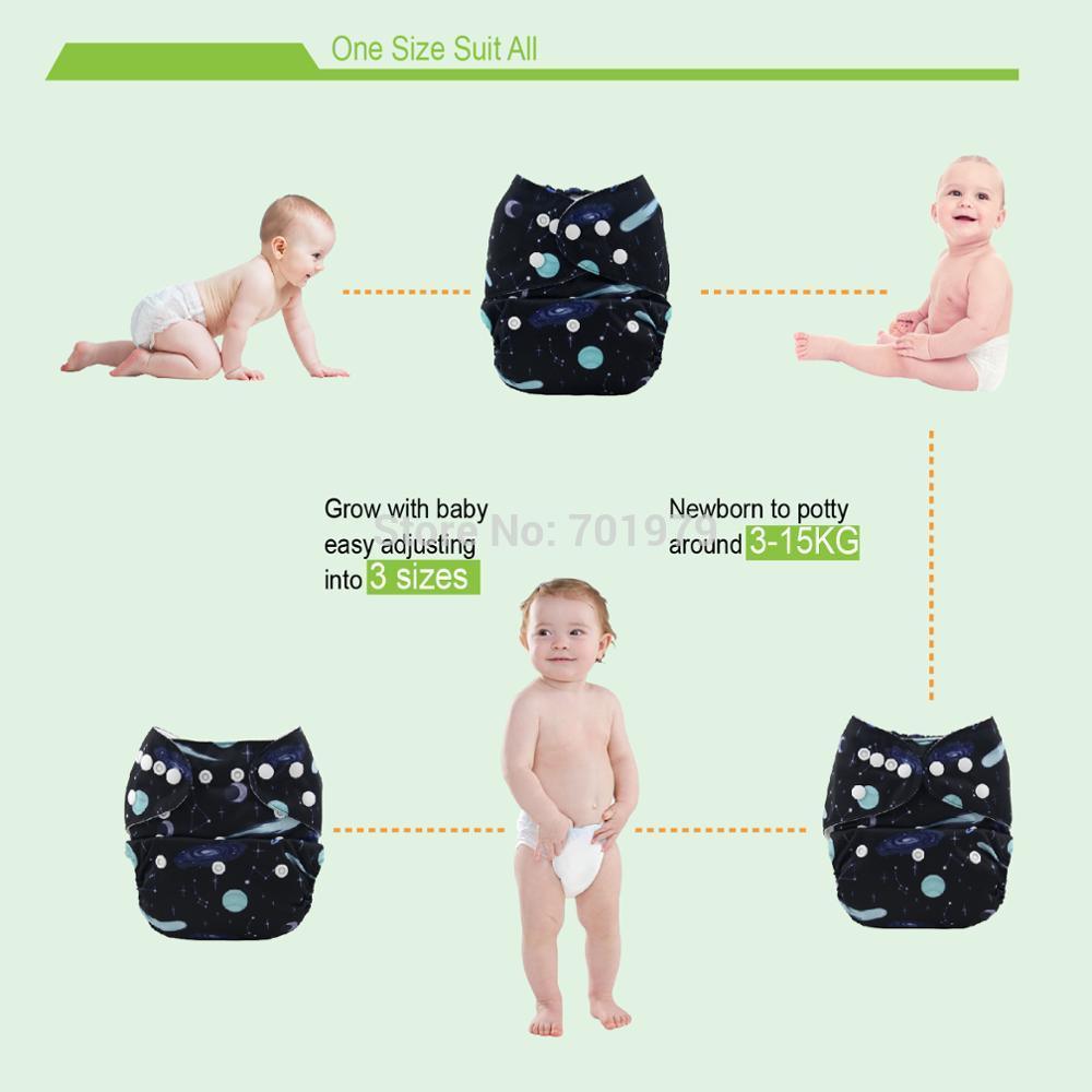 Couche en tissu imprimée ModernLuxury, lavable, réutilisable, avec boutons-pression réglables pour bébés et enfants