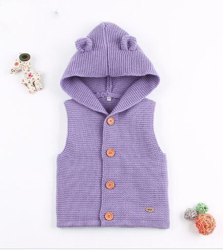 Gilet Moderne Tricoté Chaud d'Hiver à Manches Longues et Capuche pour Nouveau-né, Combinaison Veste et Manteau