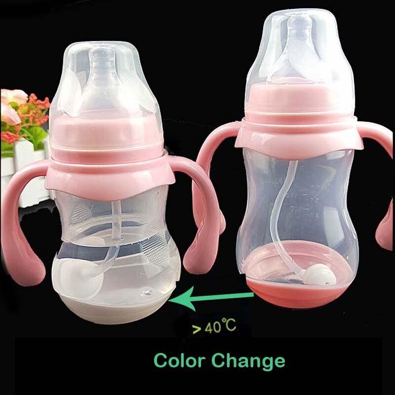 Biberon anti-colique en plastique sans BPA avec paille pour bébé, idéal pour l'eau et le jus, pour l'alimentation des nourrissons