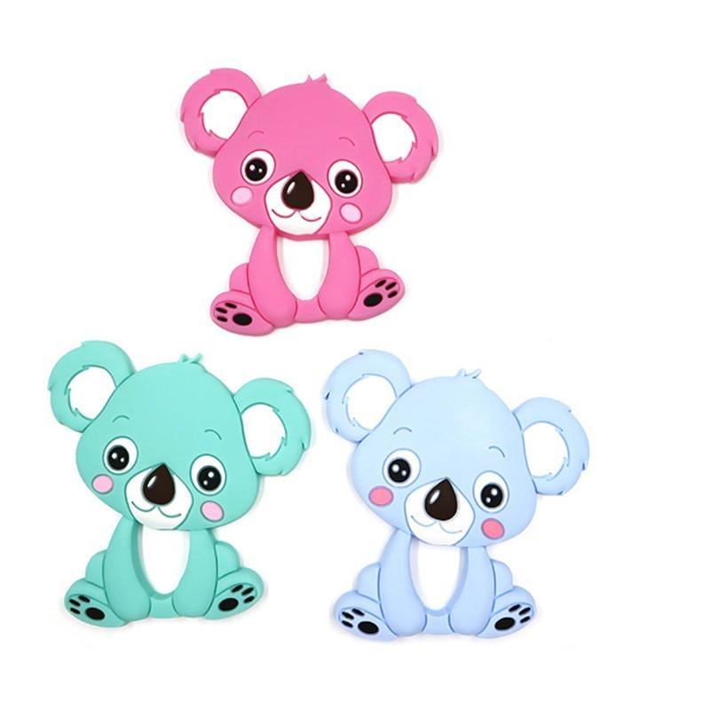 1 pièce Mignon Bébé Koala Anneau de Dentition en Silicone Jouet à Mâcher Outil d'Allaitement Pendentif en Silicone de Qualité Alimentaire