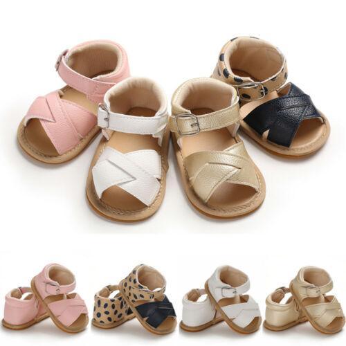 Sandales d'été élégantes pour bébé garçon fille, premiers pas, nouveau-né, cuir, semelle souple, chaussures de berceau confortables