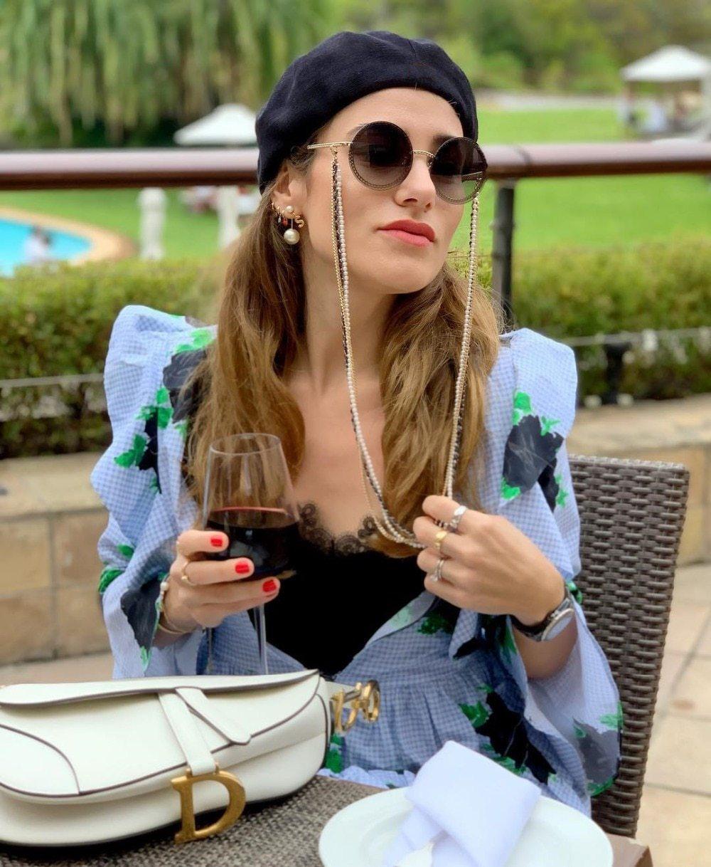 Célèbre Lunettes de Soleil Rondes Rétro Sans Monture Élégantes pour Femme et Dame avec Zircons et Diamants et Protection UV400