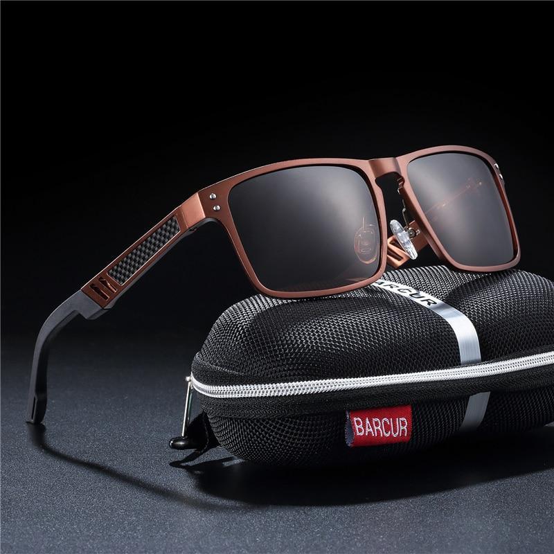 Lunettes de soleil de sport de luxe tendance en aluminium et magnésium pour homme – Lunettes de soleil polarisées pour homme avec protection UV400 – Oculus de sol