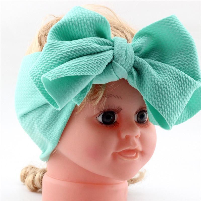 Bandeau Turban Bébé Fille Imprimé Arc-en-ciel en Coton avec Grand Nœud - Collection Luxe Moderne pour Nouveau-né
