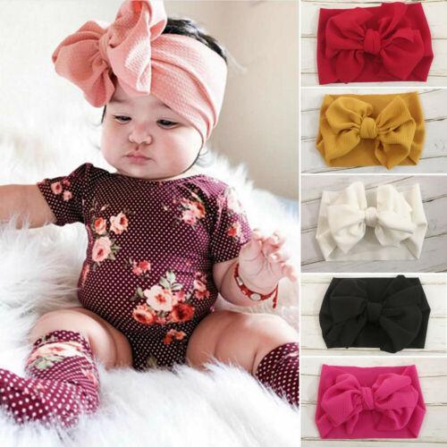 Bandeau bébé Bog Bow pour nouveau-né, nourrisson, enfant en bas âge, fille ou garçon, avec nœud uni, turban doux, bandeau à nœud pour filles