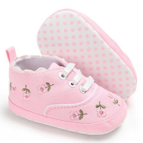 Chaussures Souples pour Bébés Garçons Filles Respirantes Baskets Princesse pour Berceau Chaussons Anti-dérapants pour Nouveau-nés