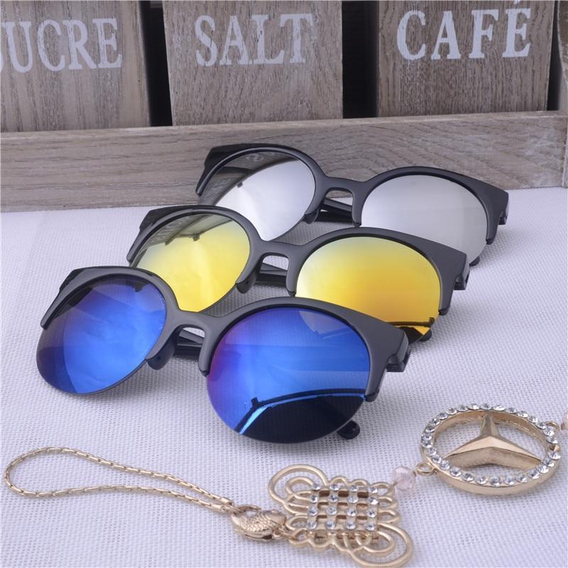 Nouvelles lunettes de soleil de luxe modernes rétro de marque super rondes avec protection UV400 pour femme avec œil de chat