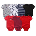 Grenouillères unisexe pour bébés, salopettes pour nourrissons 100% coton, lot de 7 pièces pour filles et garçons, combinaisons pour enfants