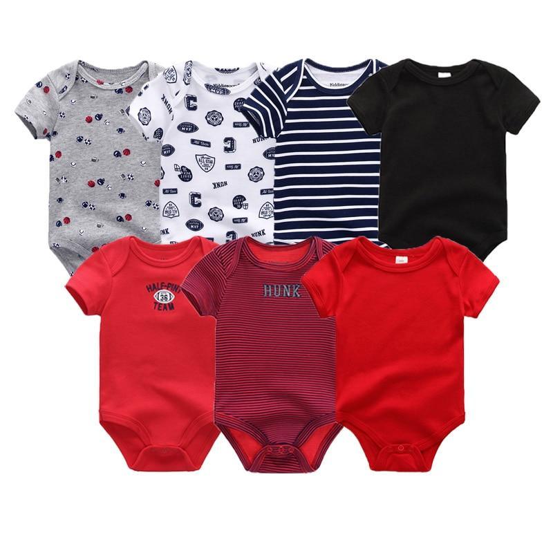 Grenouillères unisexe pour bébés, salopettes pour nourrissons 100% coton, lot de 7 pièces pour filles et garçons, combinaisons pour enfants