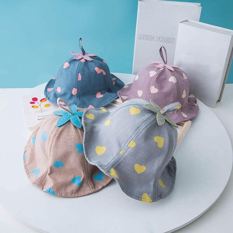Chapeau de soleil pour bébé motif cœurs, chapeau unisexe pour bébé garçon/fille, bob d'extérieur pour enfants, chapeau de plage pour bébé, bonnet pour filles