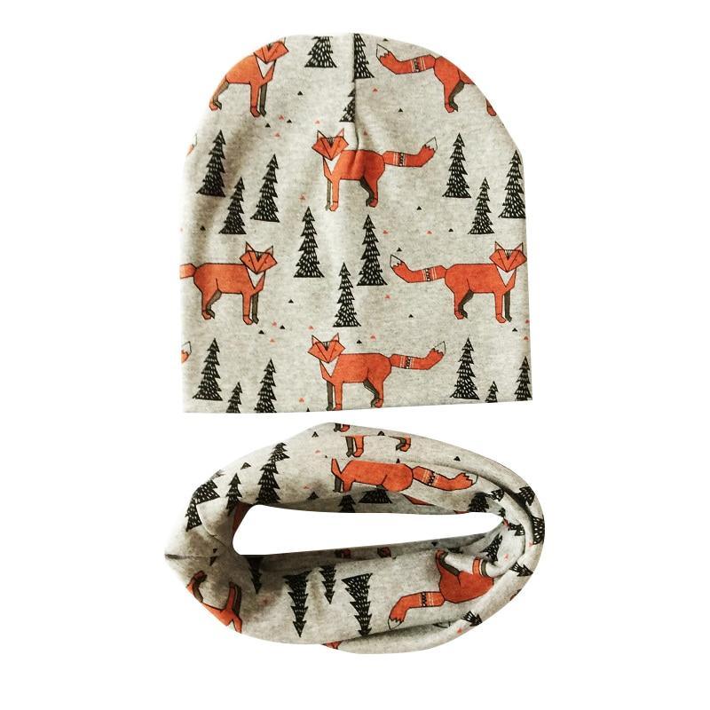 Chapeau et écharpe en coton imprimés dessin animé mouton pour enfants modernes, motifs animaux, casquettes pour enfants, bonnet bébé