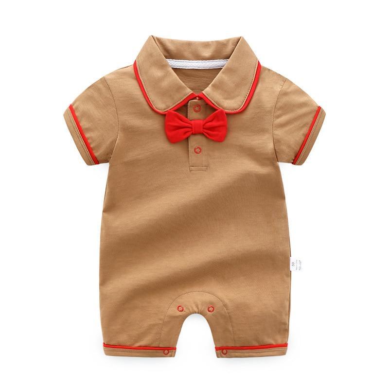 Barboteuses Bébé Été Garçon fille 100% Coton Barboteuse Gentilhomme Salopette Enfant en bas âge pour Garçons