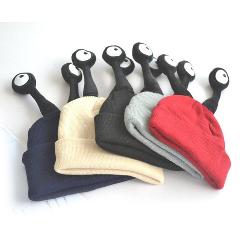 Bonnet Rigolo pour Enfants, Garçons et Filles, Chapeaux d'Hiver Tricotés Longs Yeux, au Crochet pour Enfants, Design Moderne et Intéressant