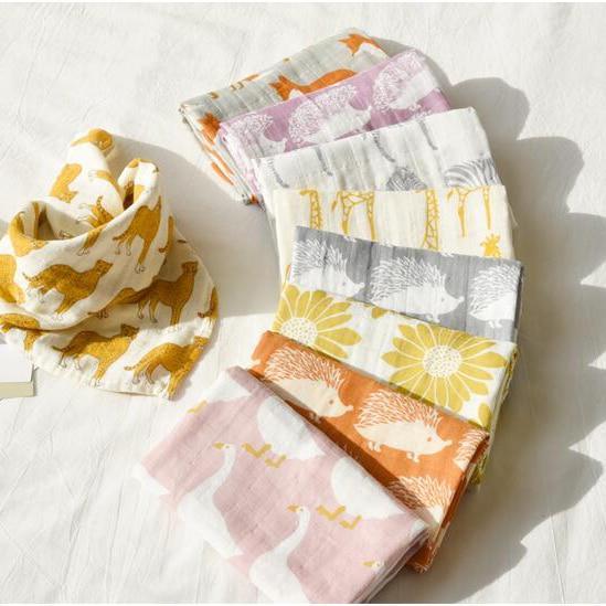 Couvertures pour bébé Nouveau-né Doux Coton biologique Couverture pour bébé Mousseline Emmaillotage Langes Bavoir Langes Bavoir